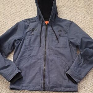 Fox Men's Hooded Zip Jacket in Navy Blue